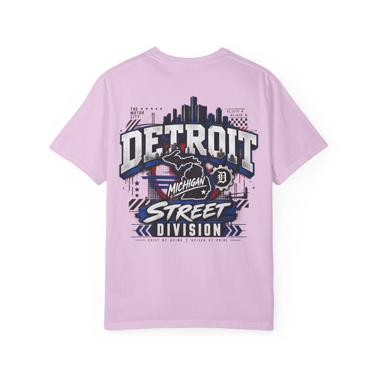 Michigan Detroit Street Division Unisex Comfort Color 1717 Streetwear Graphic Tee