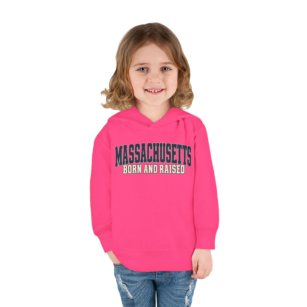 Massachusetts Born and Raised Rugged Heritage Unisex Toddler Pullover Fleece Hoodie