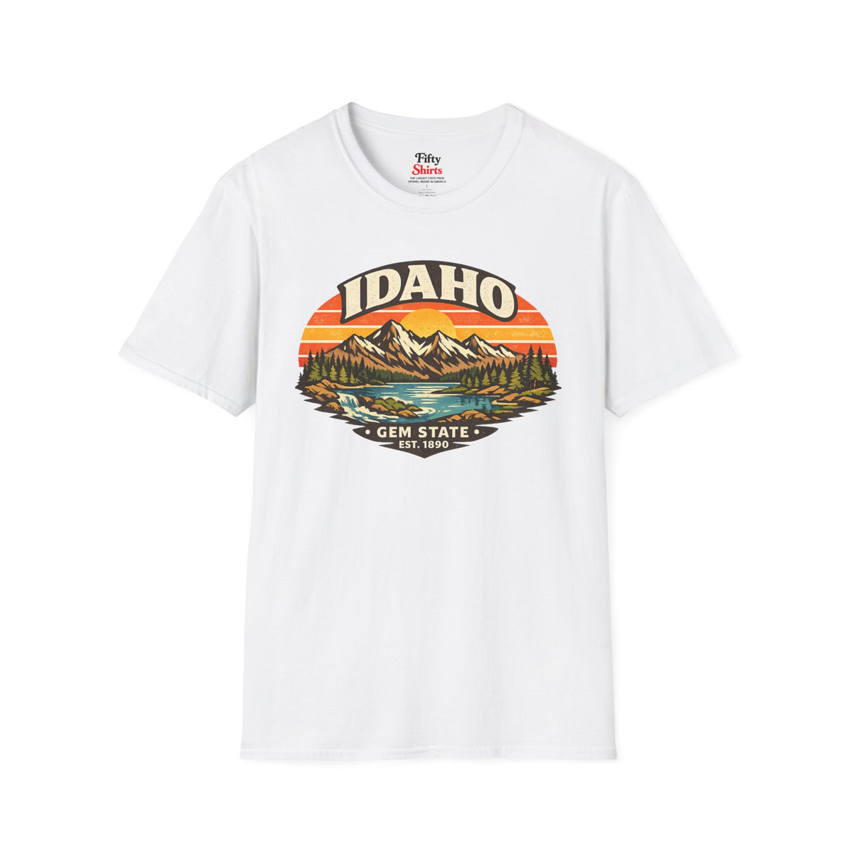 Idaho Mountain Sunset Unisex Softstyle T Shirt State Pride Graphic Tee Collections FS03
