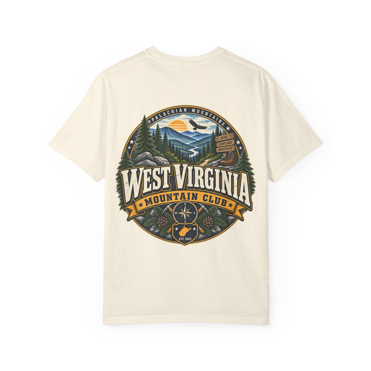 West Virginia Mountain Club Unisex Comfort Color 1717 Streetwear Graphic Tee