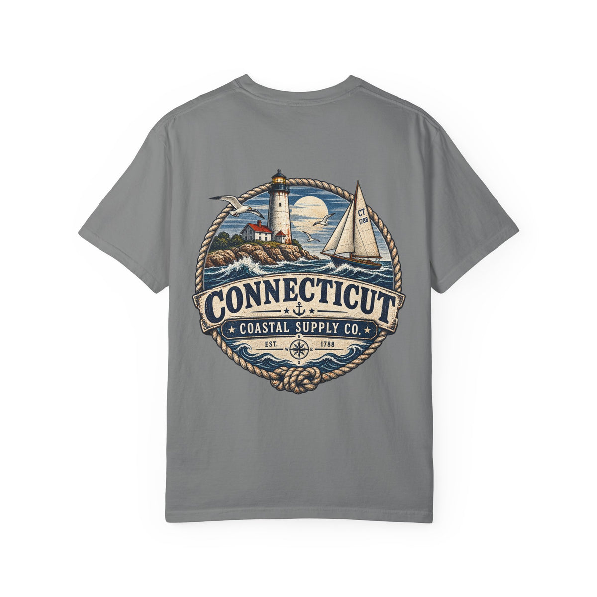 Connecticut Coastal Supply Co Unisex Comfort Color 1717 Streetwear Graphic Tee