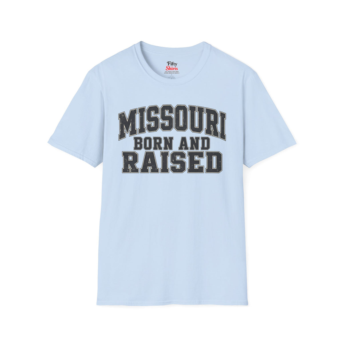 Missouri Born and Raised Unisex Softstyle T Shirt State Name Graphic Tee