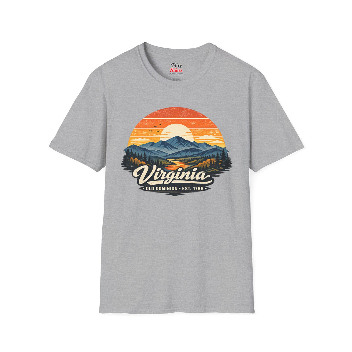 Virginia Mountain Sunset Unisex Softstyle T Shirt State Pride Graphic Tee Collections FS03