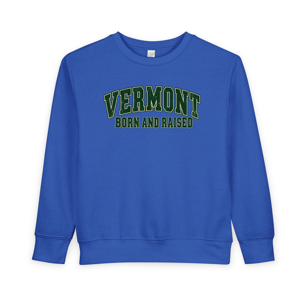 Vermont Born and Raised Classic Collegiate Unisex Toddler Sweatshirt