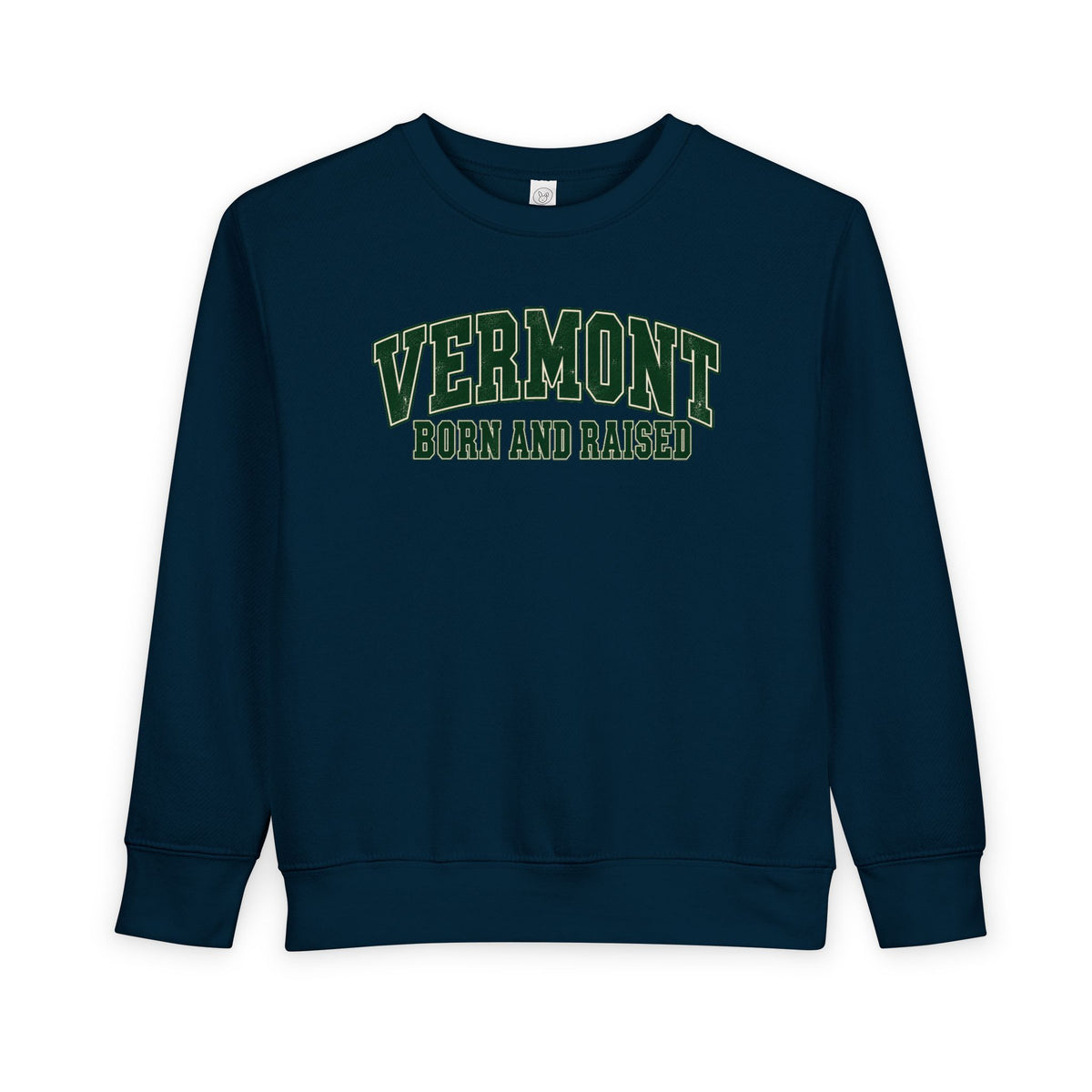 Vermont Born and Raised Classic Collegiate Unisex Toddler Sweatshirt