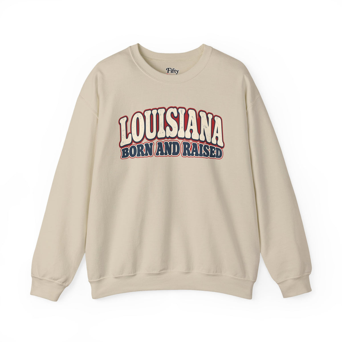 Louisiana Born and Raised Retro Southern Unisex Sweatshirt Graphic