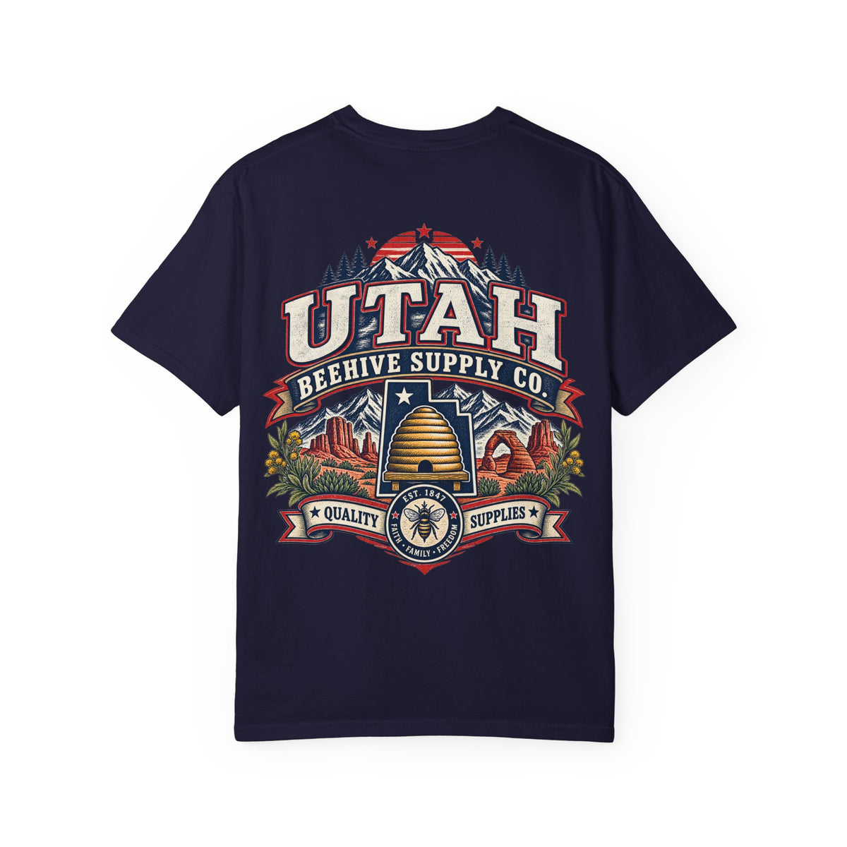 Utah Beehive Supply Co Unisex Comfort Color 1717 Streetwear Graphic Tee