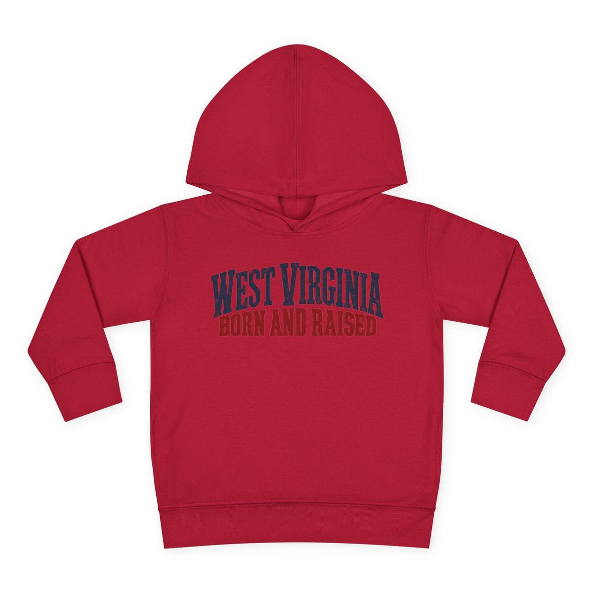 West Virginia Born and Raised Classic Americana Unisex Toddler Pullover Fleece Hoodie