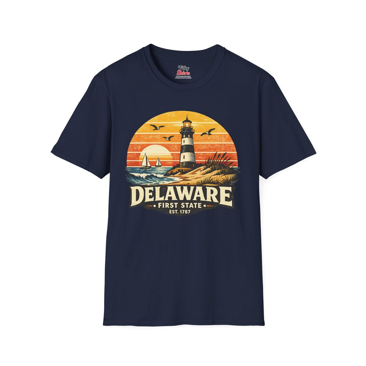 Delaware Coastal Sunset Unisex Softstyle T Shirt State Pride Graphic Tee Collections FS03