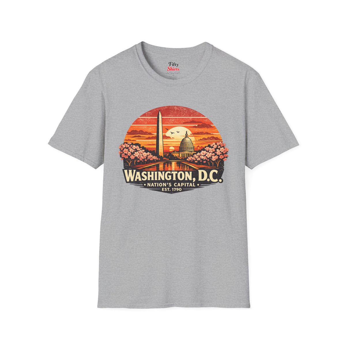 Washington D.C. Monument Sunset Unisex Softstyle T Shirt State Pride Graphic Tee Collections FS03