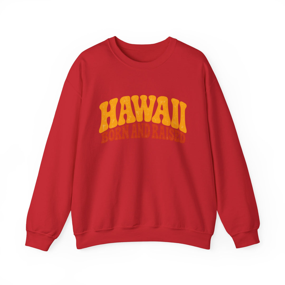 Hawaii Born and Raised Retro 1970s Unisex Sweatshirt Graphic