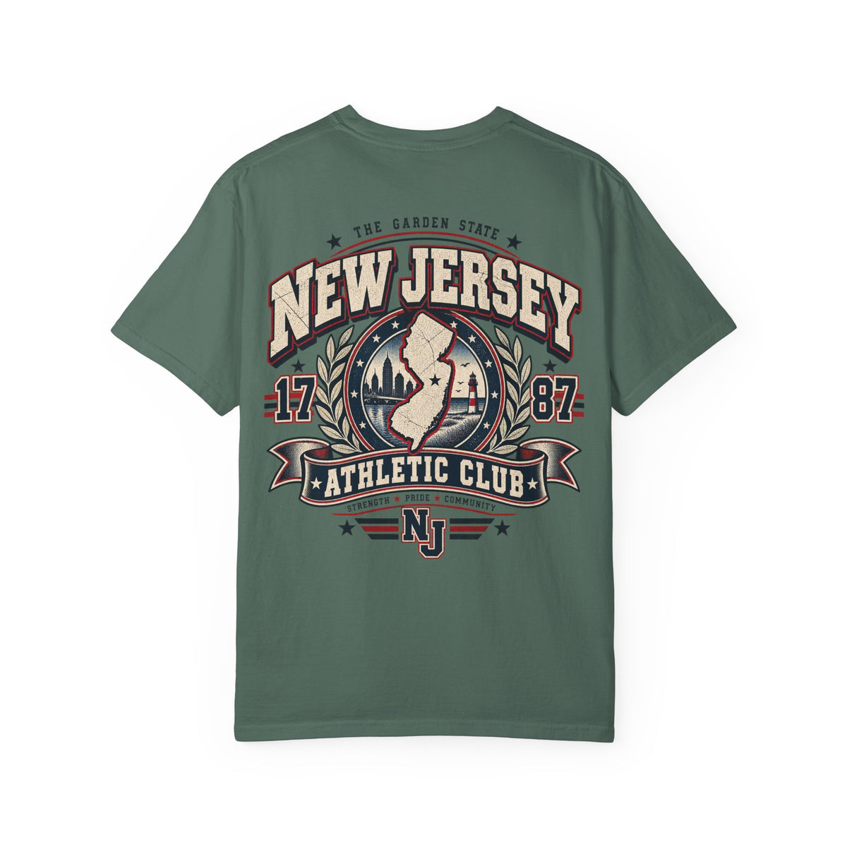 New Jersey Athletic Club Unisex Comfort Color 1717 Streetwear Graphic Tee