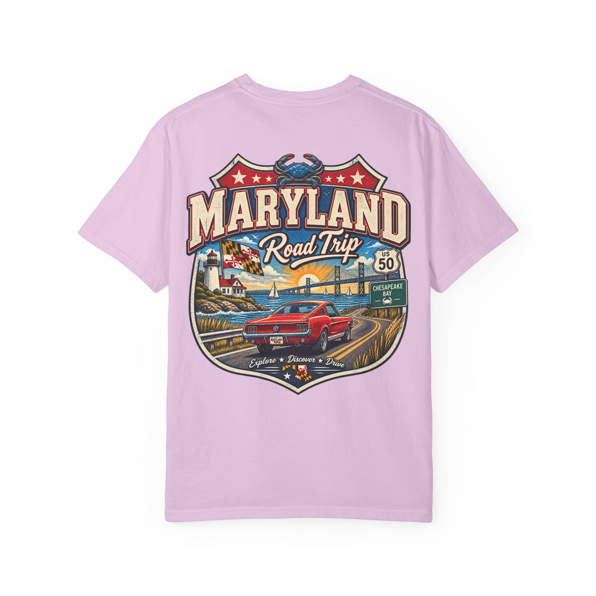 Maryland Road Trip Unisex Comfort Color 1717 Streetwear Graphic Tee