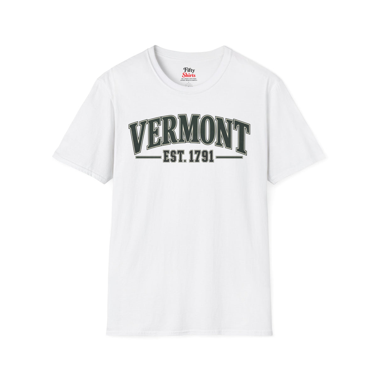 Vermont Est. 1791 Unisex Softstyle T Shirt State Name Graphic Tee