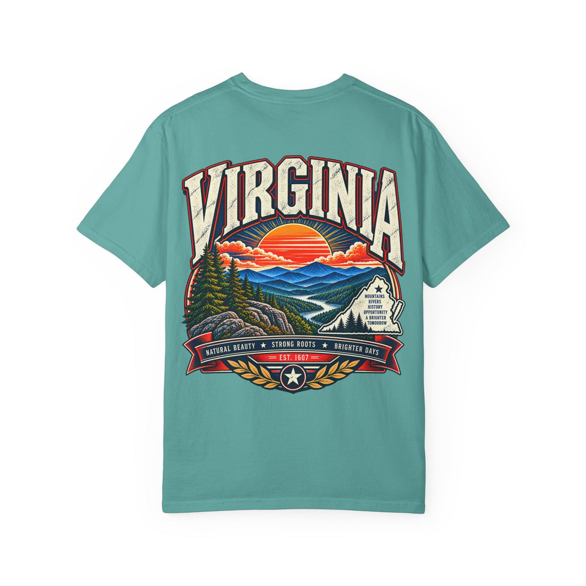 Virginia Mountains Unisex Comfort Color 1717 Streetwear Graphic Tee