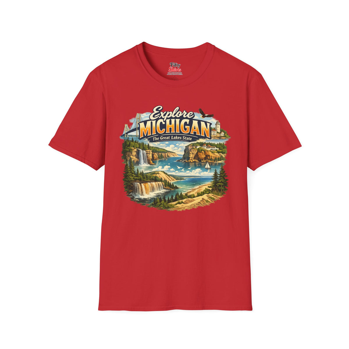 Explore Michigan Unisex Softstyle T Shirt State Pride Graphic Tee Collections FS03