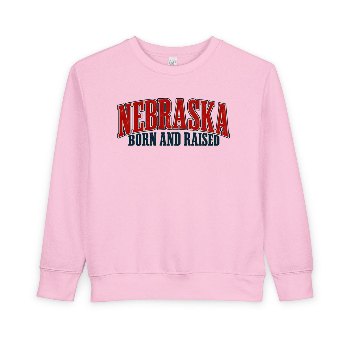 Nebraska Born and Raised Premium Heritage Label Unisex Toddler Sweatshirt Graphic