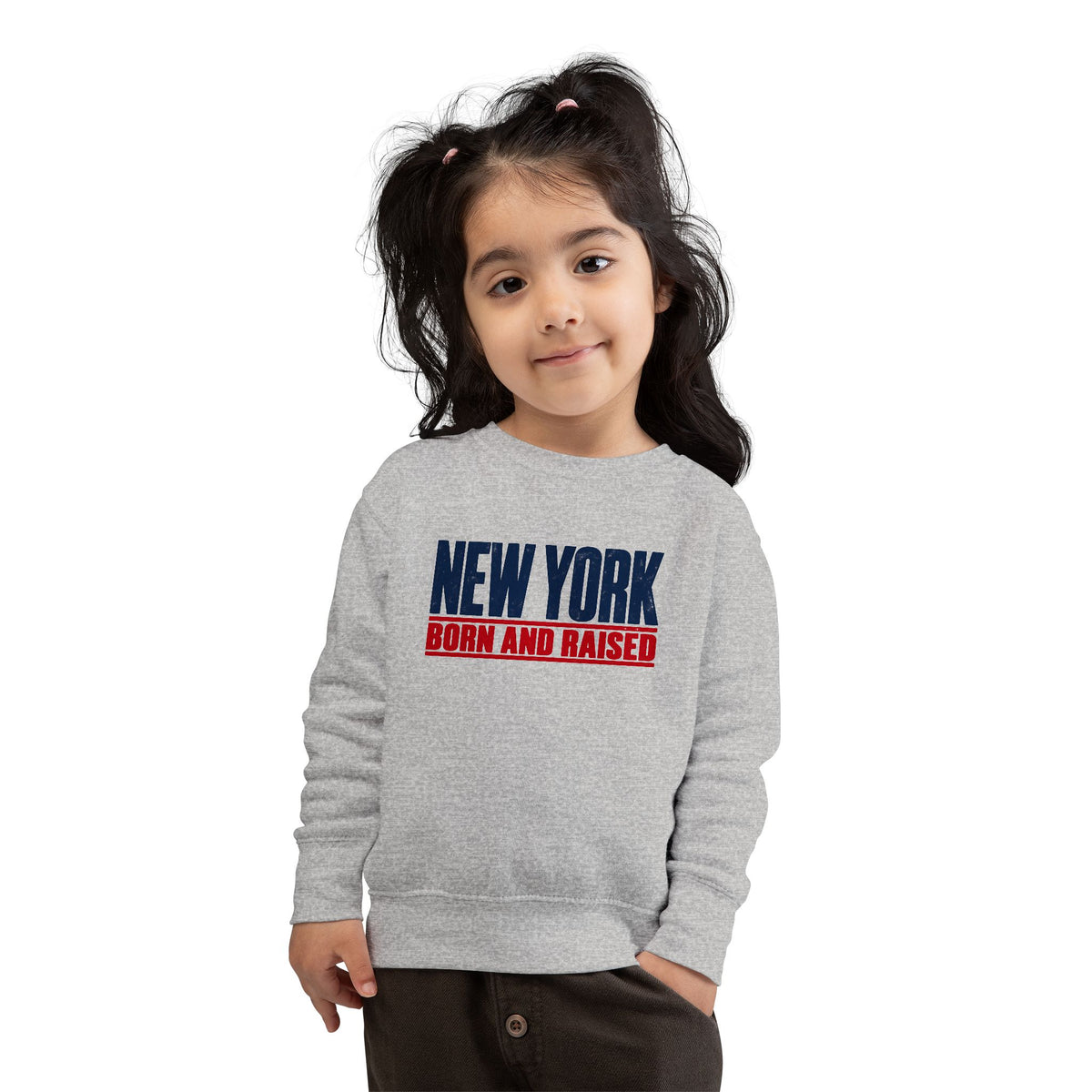 New York Born and Raised Minimal Modern Unisex Toddler Sweatshirt Graphic