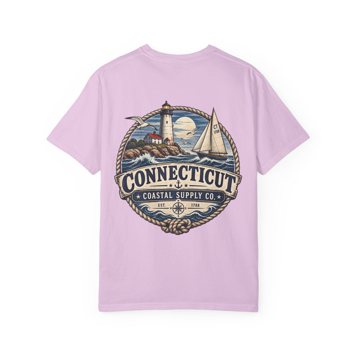 Connecticut Coastal Supply Co Unisex Comfort Color 1717 Streetwear Graphic Tee