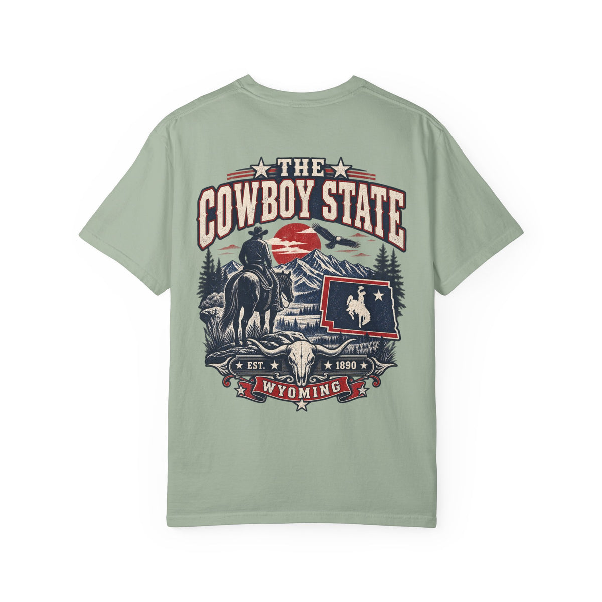 Wyoming The Cowboy State Unisex Comfort Color 1717 Streetwear Graphic Tee