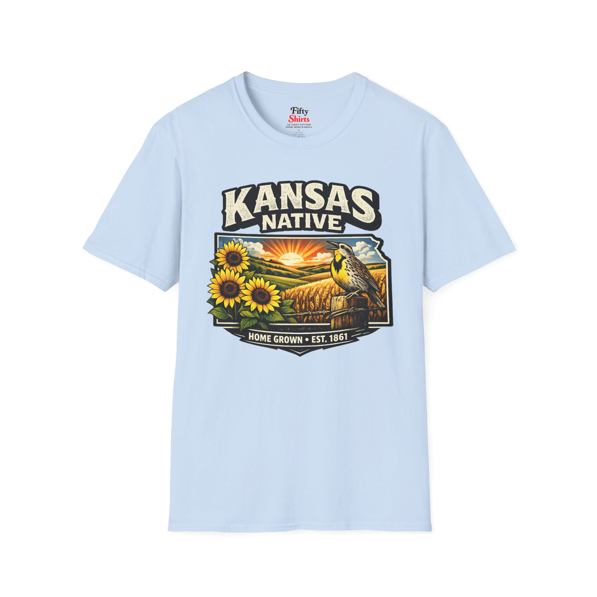 Kansas Native Unisex Softstyle T Shirt State Pride Graphic Tee Collections FS03