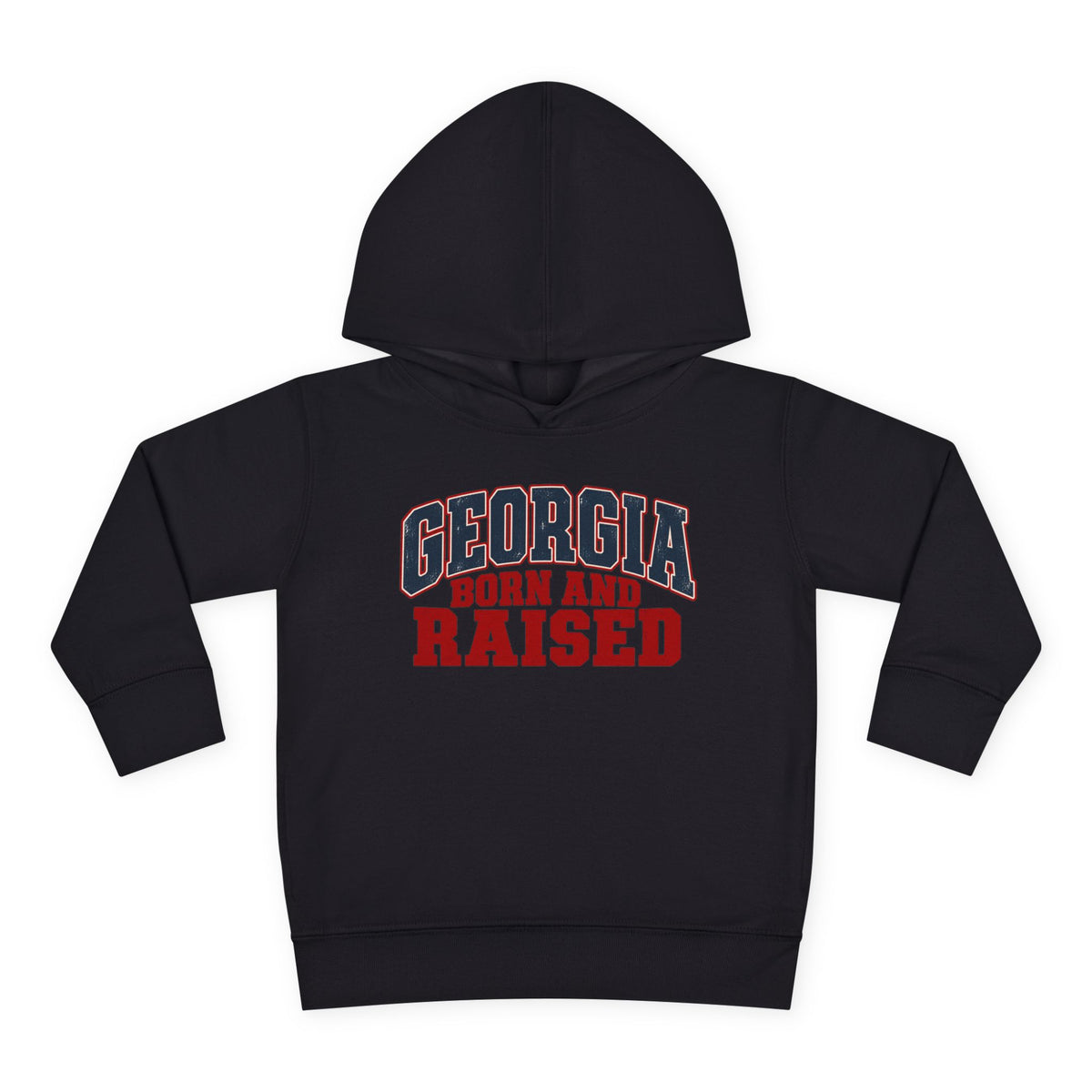 Georgia Born and Raised Rustic Southern Unisex Toddler Pullover Fleece Hoodie