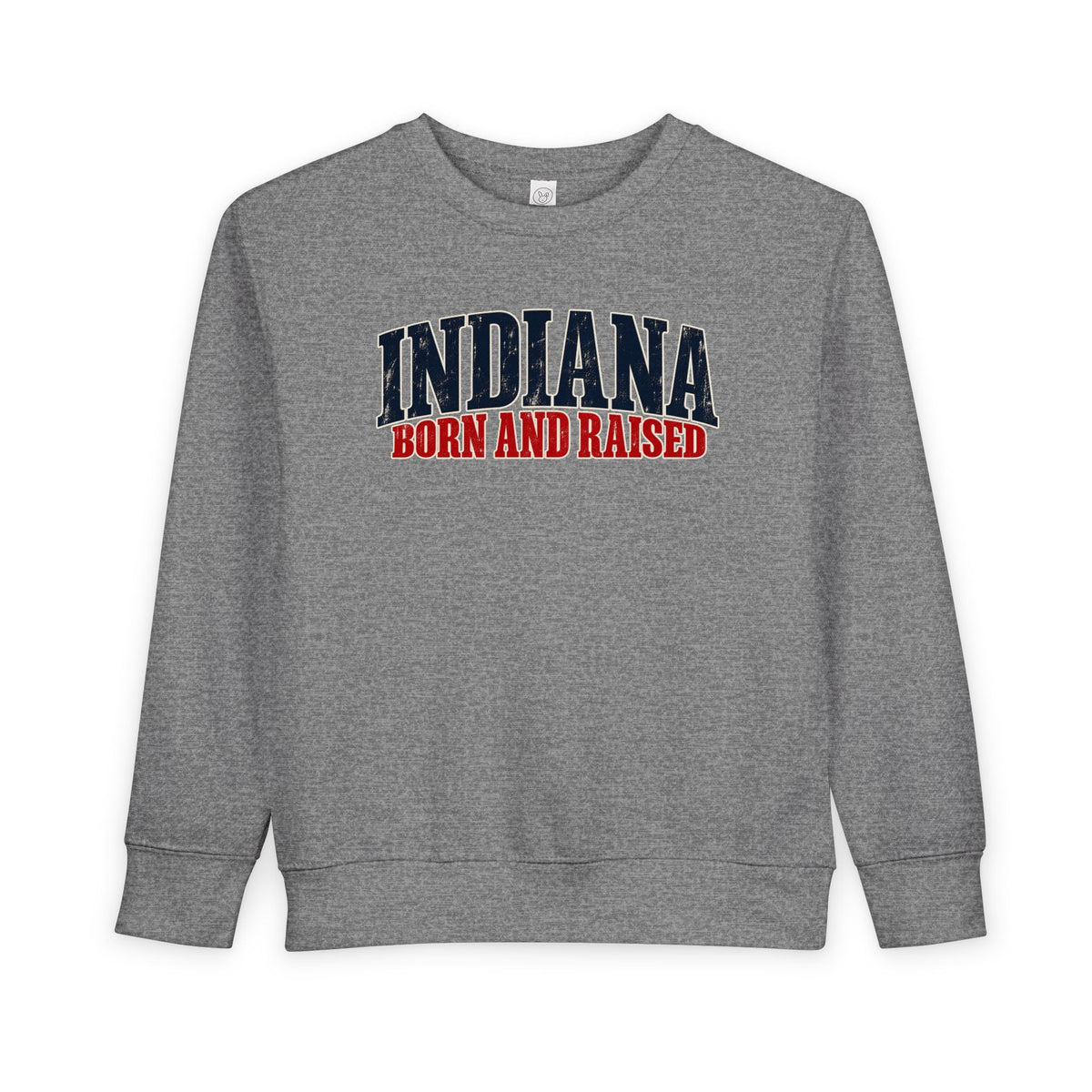 Indiana Born and Raised Midwest Americana Unisex Toddler Sweatshirt