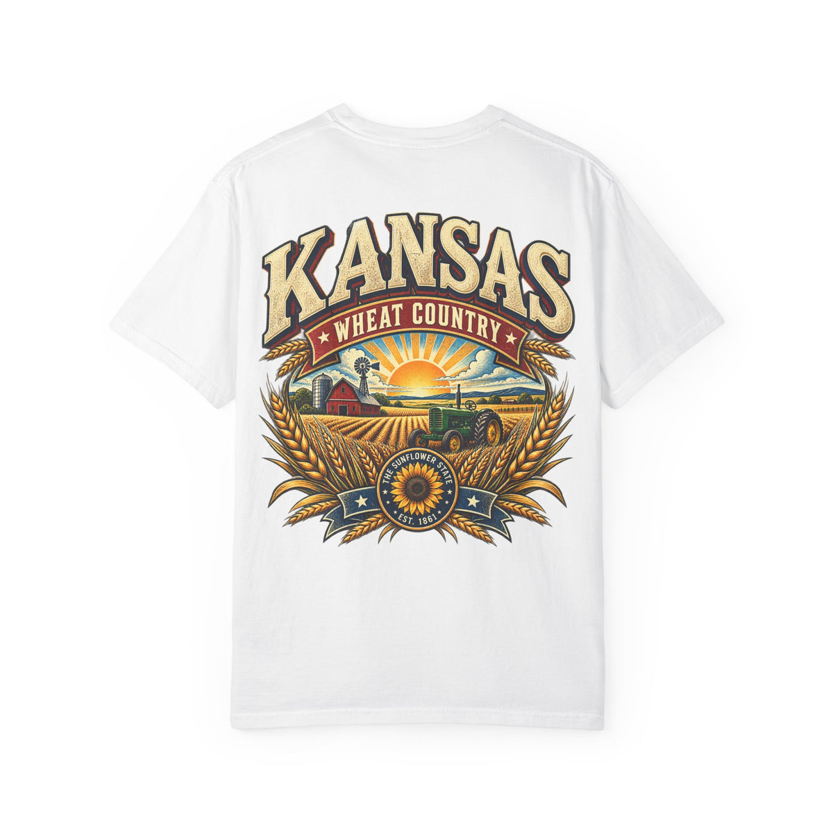 Kansas Wheat Country Unisex Comfort Color 1717 Streetwear Graphic Tee