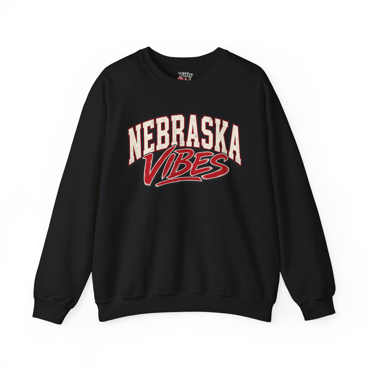 Nebraska Vibes Unisex Crewneck Sweatshirt State Name Graphic