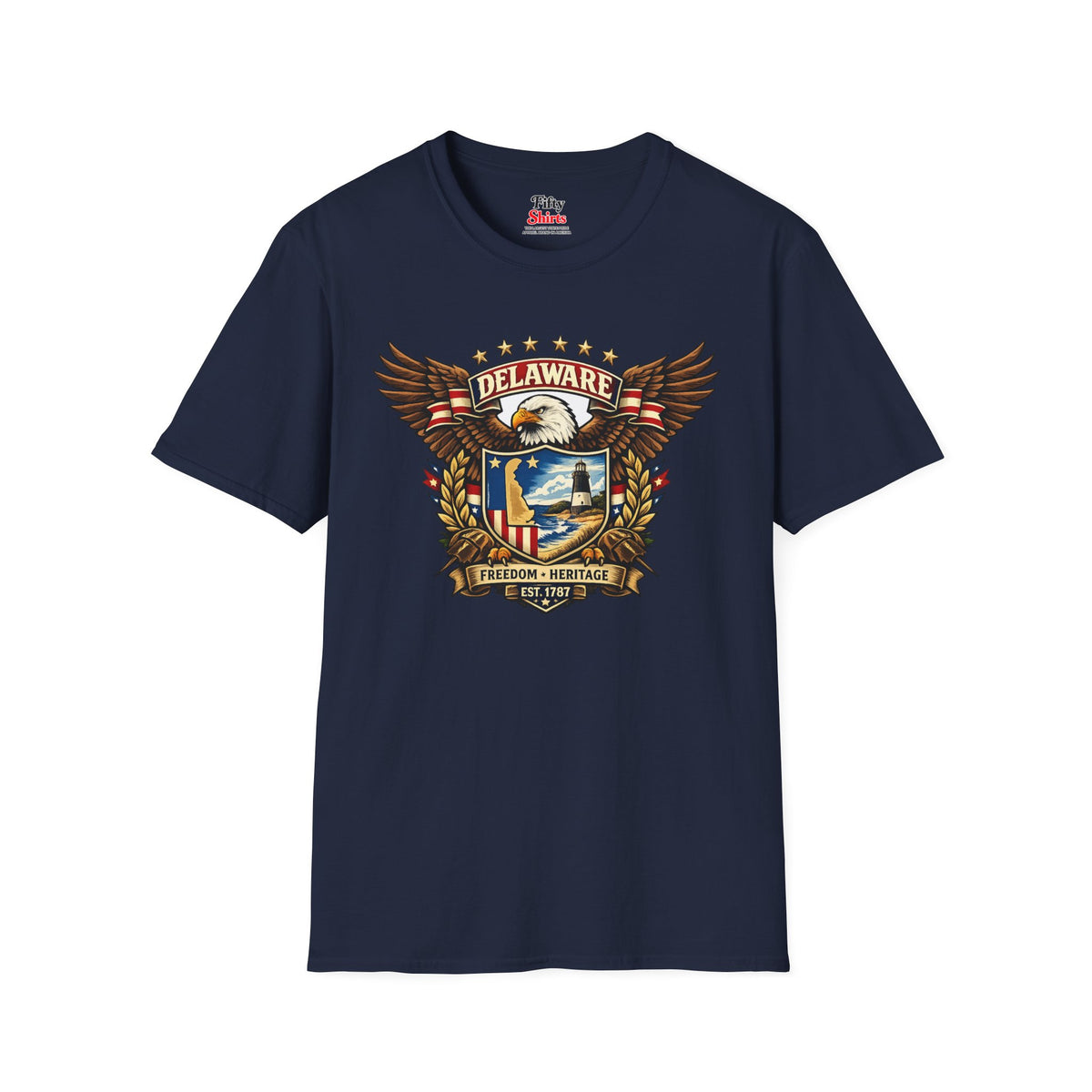 Delaware American Eagle Unisex Softstyle T Shirt State Pride Graphic Tee Collections FS03
