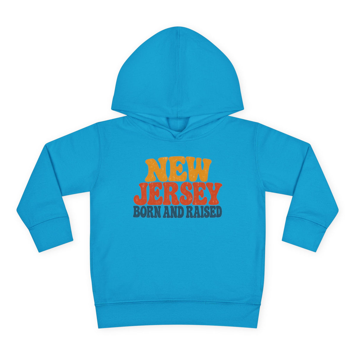 New Jersey Born and Raised Retro 1970s Unisex Toddler Pullover Fleece Hoodie