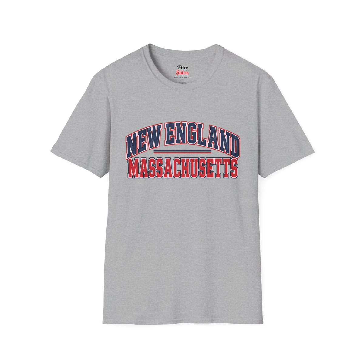 New England Massachusetts Unisex Softstyle T Shirt State Name Graphic Tee
