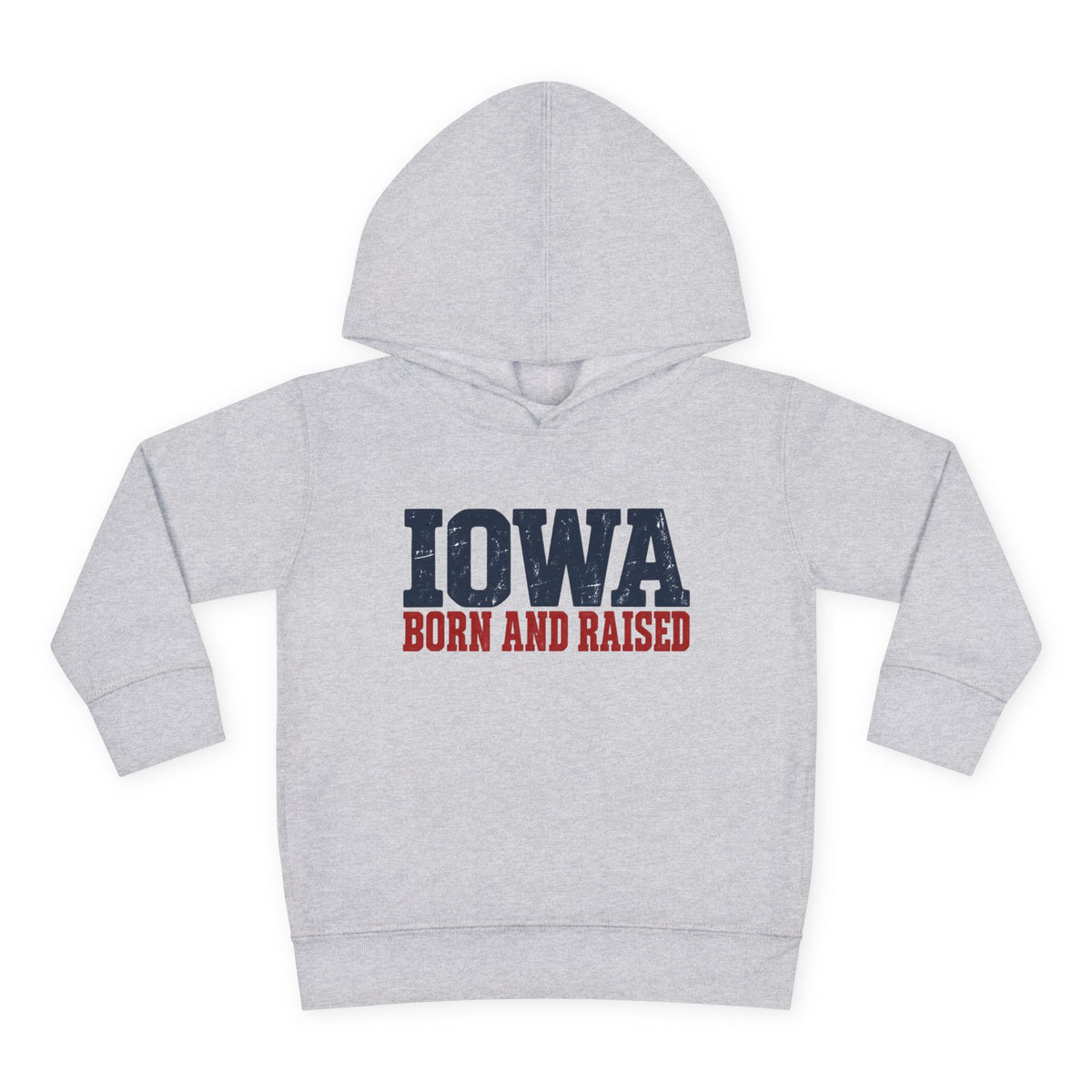 Iowa Born and Raised Rustic Midwest Unisex Toddler Pullover Fleece Hoodie