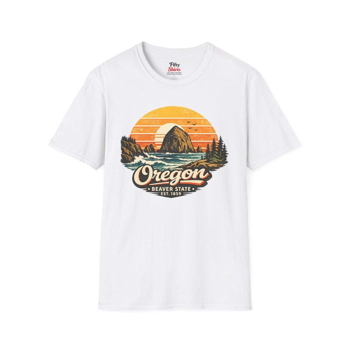 Oregon Pacific Sunset Unisex Softstyle T Shirt State Pride Graphic Tee Collections FS03