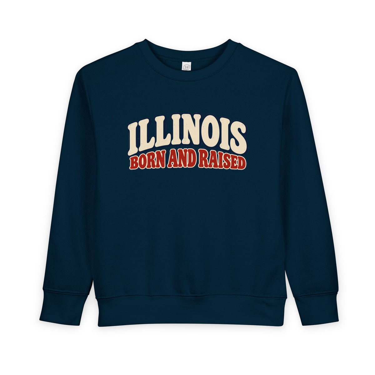 Illinois Born and Raised Retro 1970s Unisex Toddler Sweatshirt