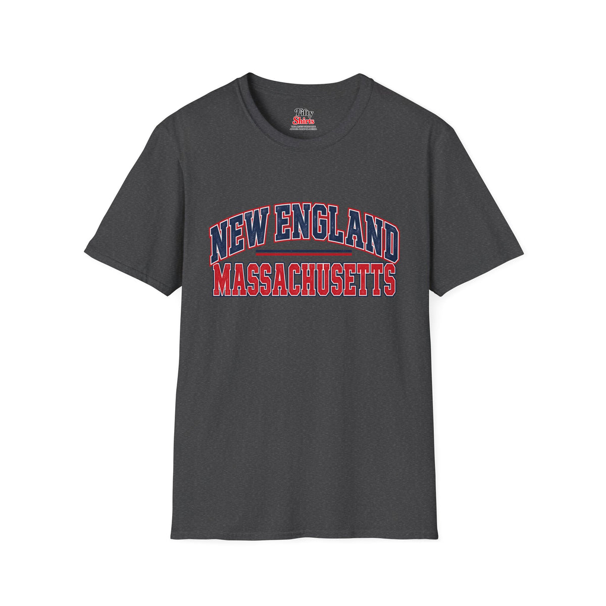 New England Massachusetts Unisex Softstyle T Shirt State Name Graphic Tee