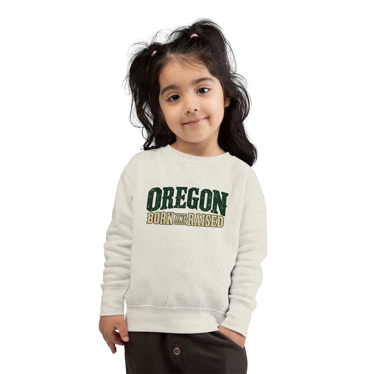 Oregon Born and Raised Rustic Pacific Northwest Unisex Toddler Sweatshirt