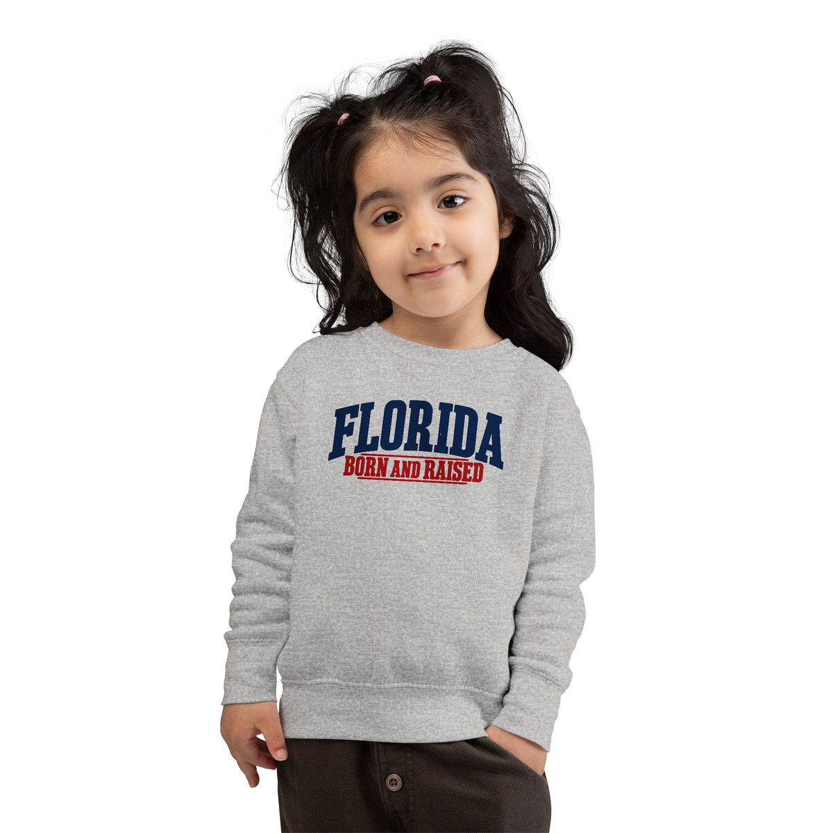 Florida Born and Raised Classic Americana Unisex Toddler Sweatshirt