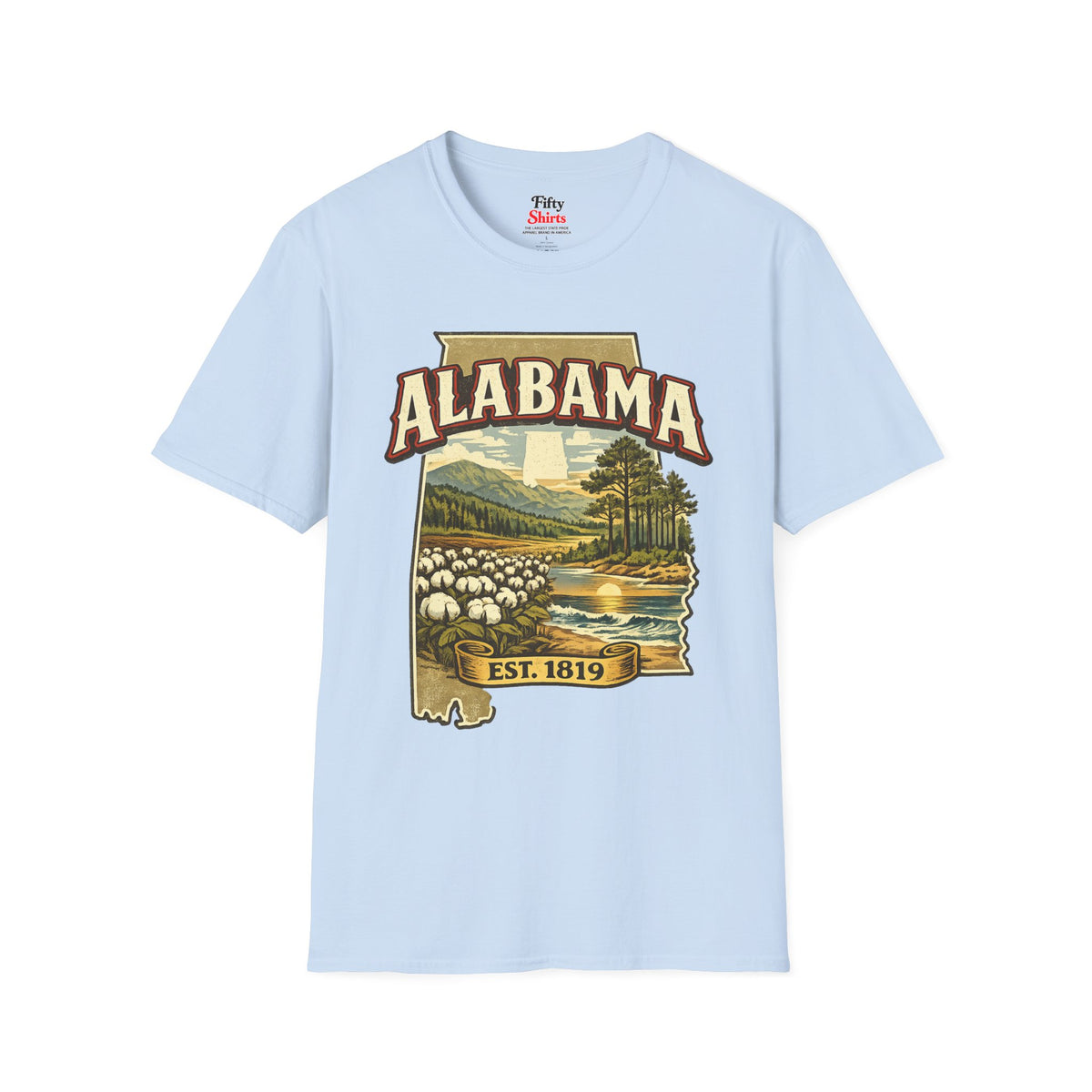 Vintage Alabama Heritage Unisex Softstyle T Shirt State Pride Graphic Tee Collections FS03