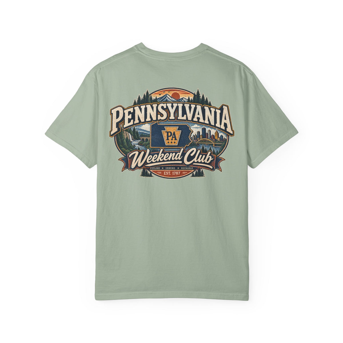 Pennsylvania Weekend Club Unisex Comfort Color 1717 Streetwear Graphic Tee