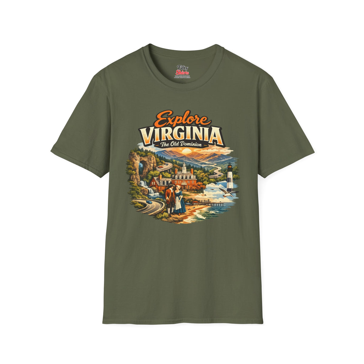 Explore Virginia Unisex Softstyle T Shirt State Pride Graphic Tee Collections FS03