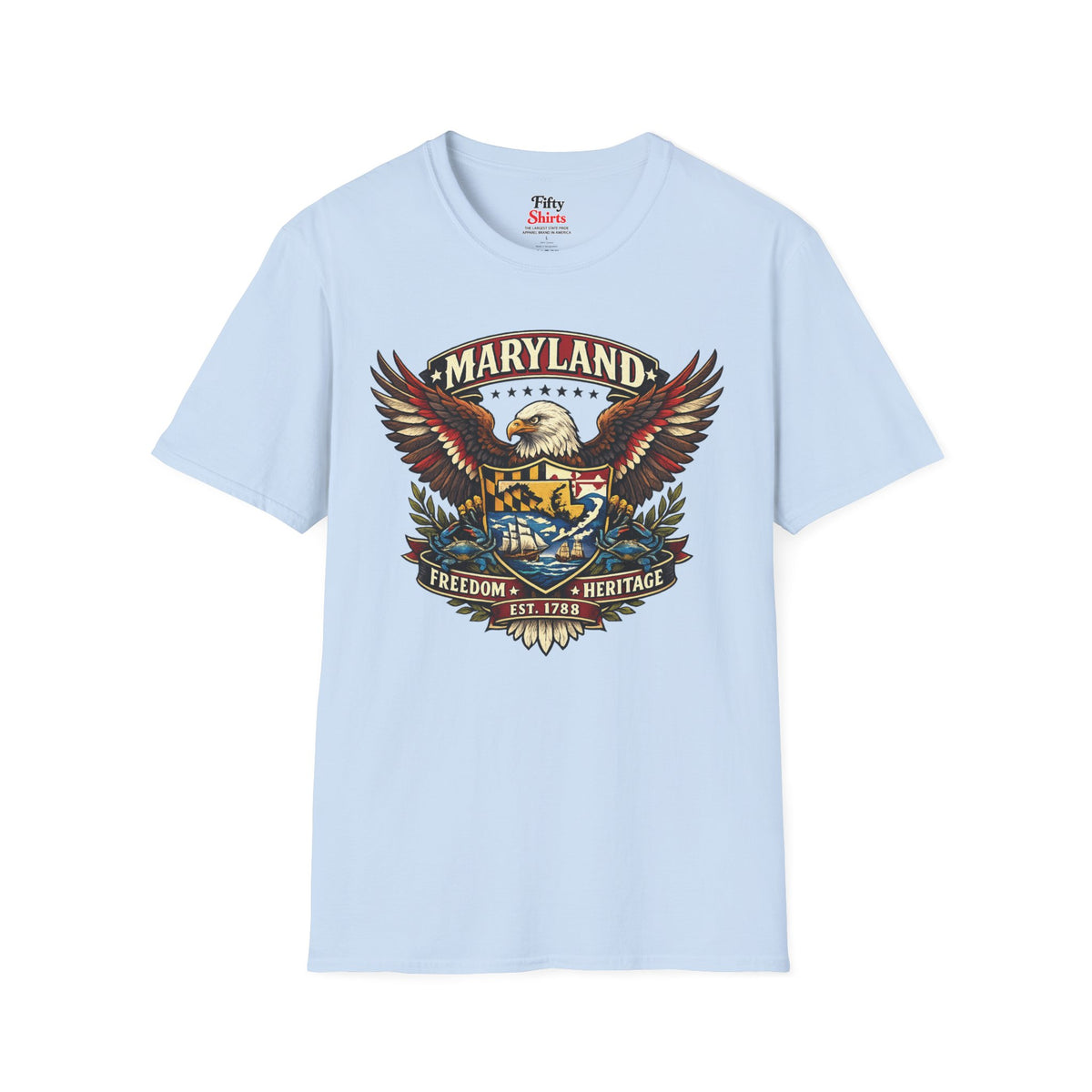 Maryland Americana Eagle Unisex Softstyle T Shirt State Pride Graphic Tee Collections FS03
