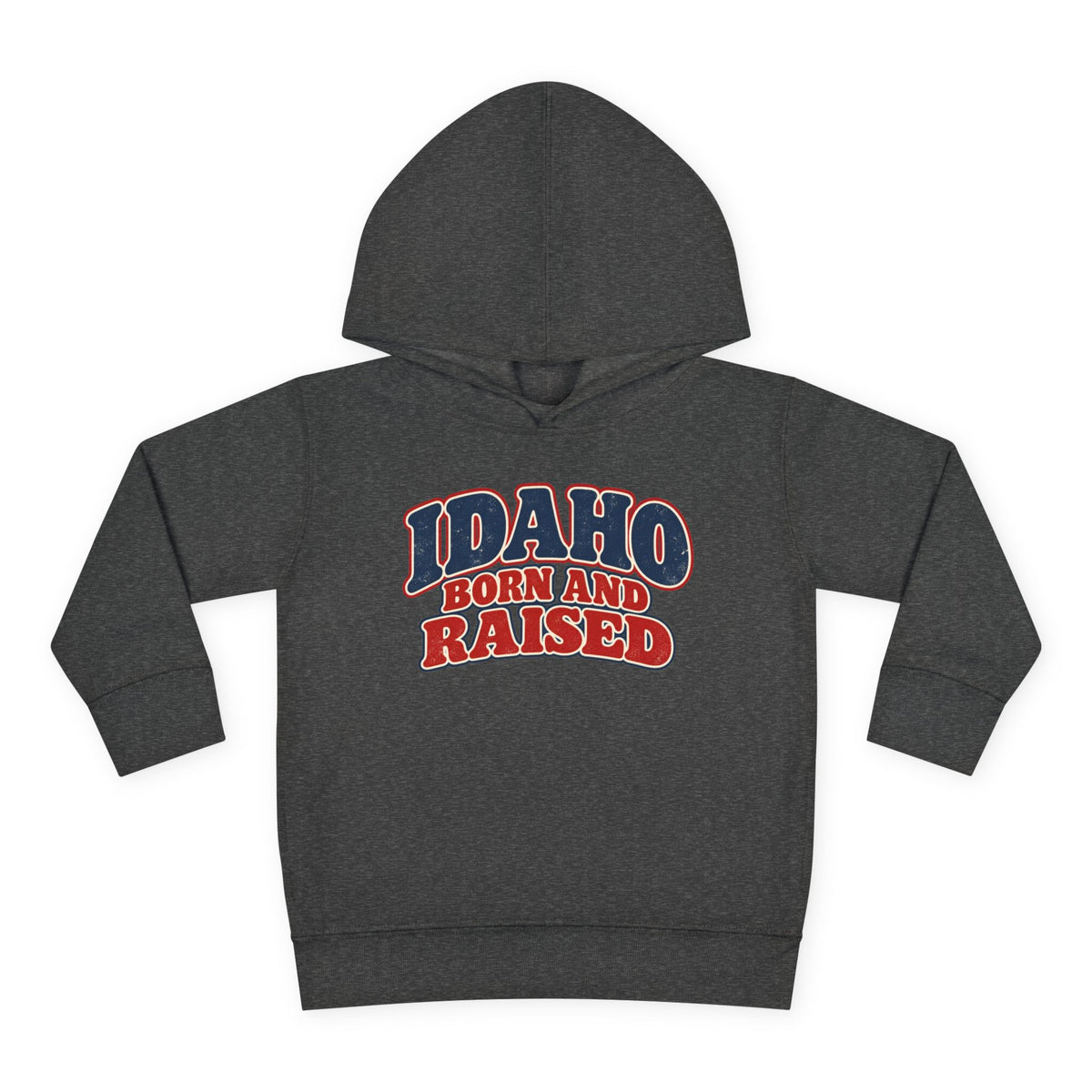 Idaho Born and Raised Retro 1970s Unisex Toddler Pullover Fleece Hoodie