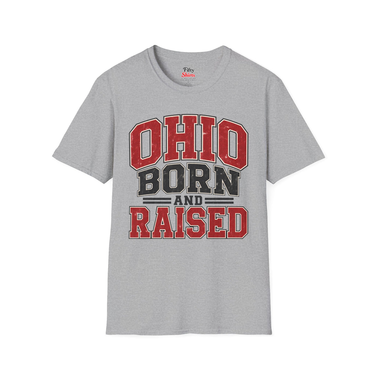 Ohio Born And Raised Unisex Softstyle T Shirt State Name Graphic Tee