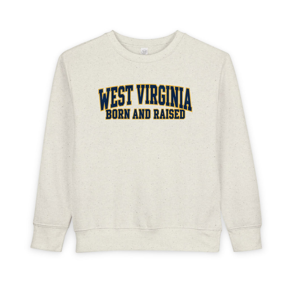 West Virginia Born and Raised Classic Collegiate Unisex Toddler Sweatshirt