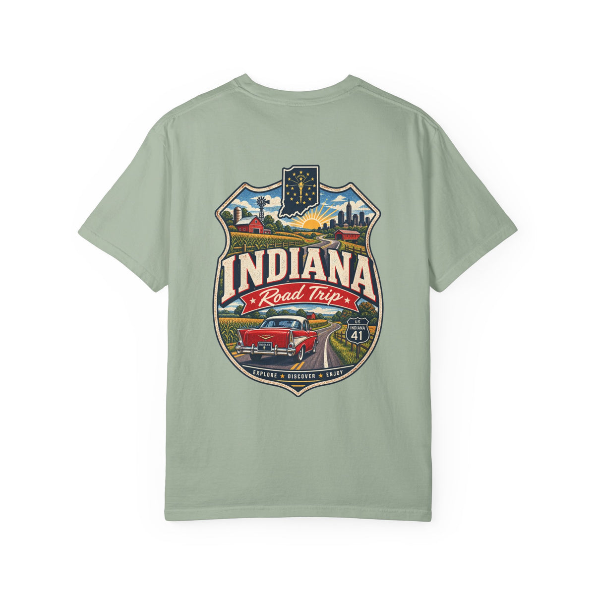 Indiana Road Trip Unisex Comfort Color 1717 Streetwear Graphic Tee