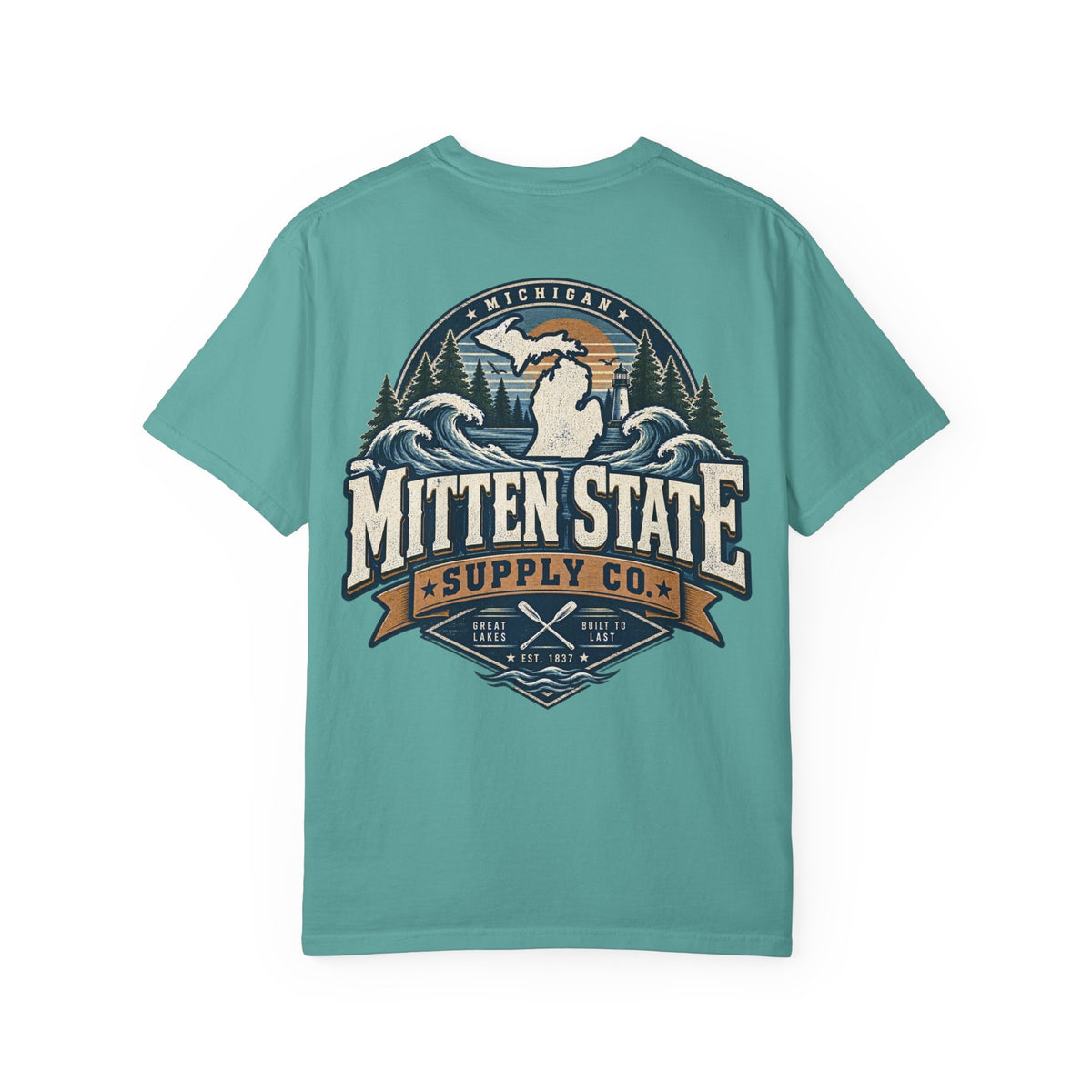 Michigan Mitten State Supply Co. Unisex Comfort Color 1717 Streetwear Graphic Tee