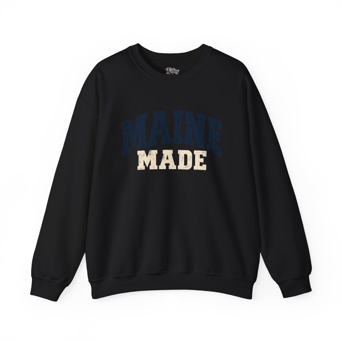 Maine Made Unisex Crewneck Sweatshirt State Name Graphic