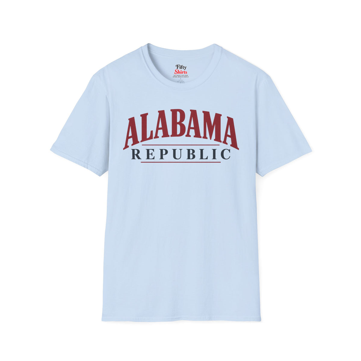 Alabama Republic Unisex Softstyle T Shirt State Name Graphic Tee