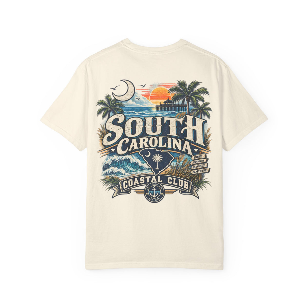 South Carolina Coastal Club Unisex Comfort Color 1717 Streetwear Graphic Tee